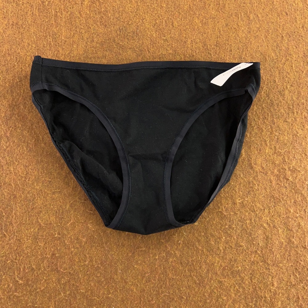 GapBody Womens Small Black Organic Stretch Cotton Bikini Panty NWT